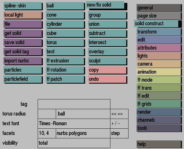 the solid construct menu